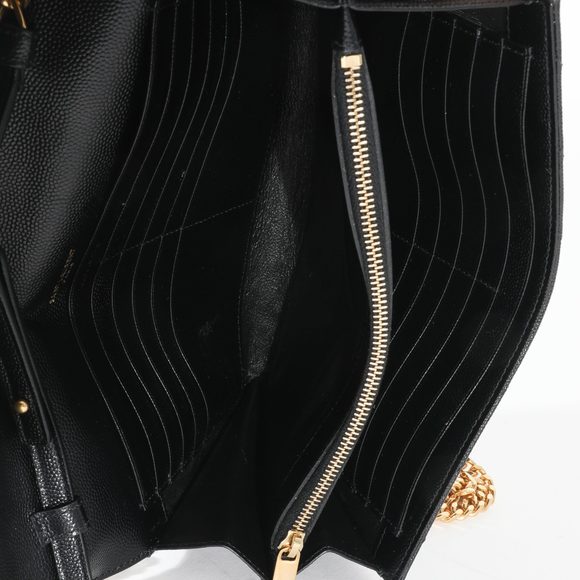 Saint Laurent Black Cassandre Matelasse Envelope Chain Wallet - Picture 8 of 8